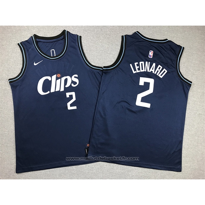 Maillot Enfant Los Angeles Clippers Kawhi Leonard #2 Ville 2023-24 Bleu